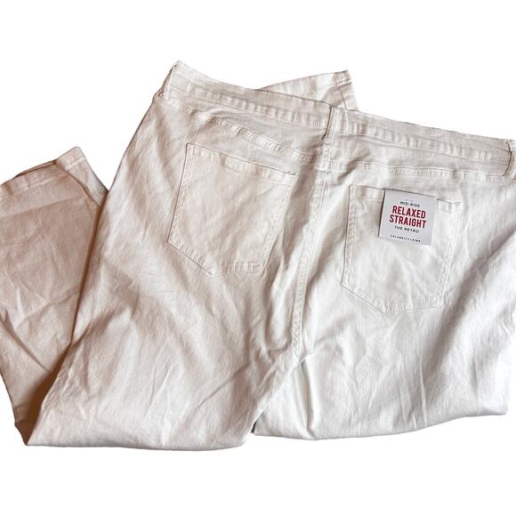 Celebrity Pink Retro Relaxed Crop Jeans 24 White NWT Denim Mid Rise Stretch - Picture 6 of 7